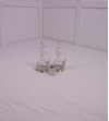 Flacons huile et vinaigre en cristal, base argentée (2 pièces) et salière