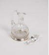 Flacons huile et vinaigre en cristal, base argentée (2 pièces) et salière