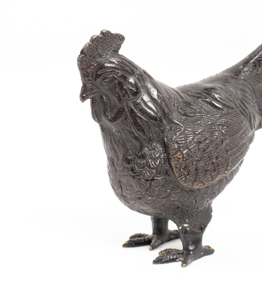 Poule en bronze
