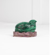 Malachite bird and amethyst base