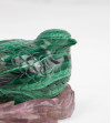 Malachite bird and amethyst base