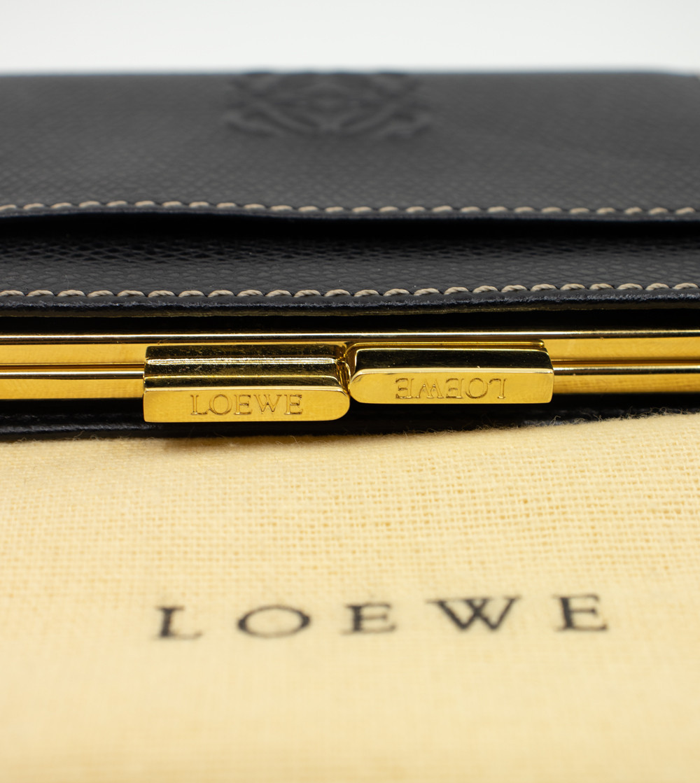 LOEWE black leather wallet with box