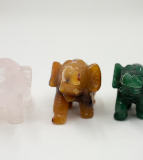 Set of seven elephants on pedestal