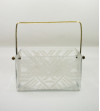 Glass box, silver lid with gold handle