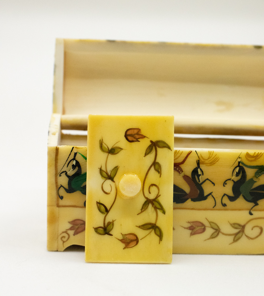 Hand-painted Turkish bone box (horses)