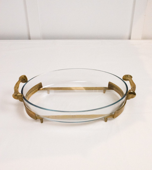 Plateau de présentation en bronze PYREX
