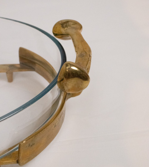Plateau de présentation en bronze PYREX