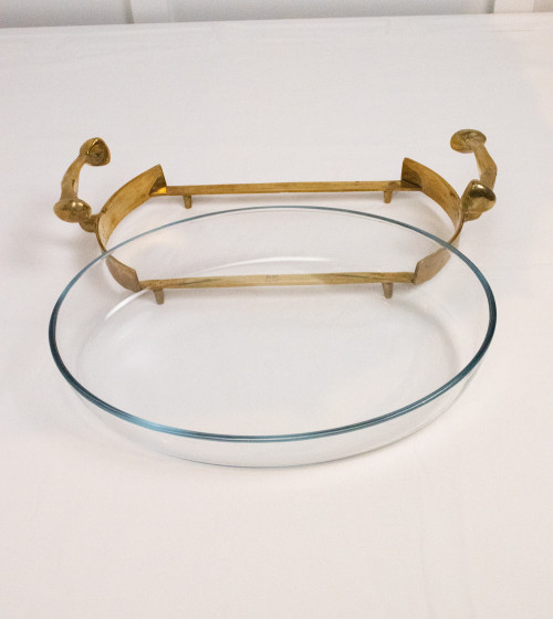 Plateau de présentation en bronze PYREX