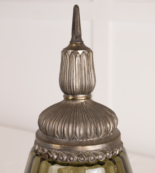 Smoked glass and metal artdeco lamp