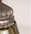 Smoked glass and metal artdeco lamp
