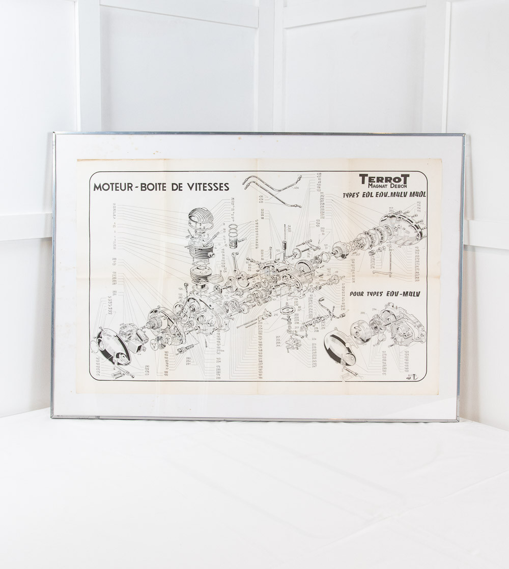 Póster de motocicleta TERROT (motor y caja de cambios)
